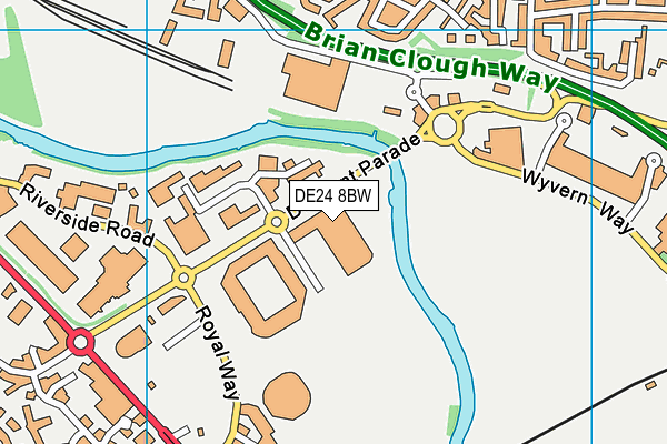 Everlast Gyms (Derby) map (DE24 8BW) - OS VectorMap District (Ordnance Survey)