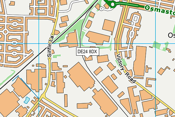 DE24 8DX map - OS VectorMap District (Ordnance Survey)