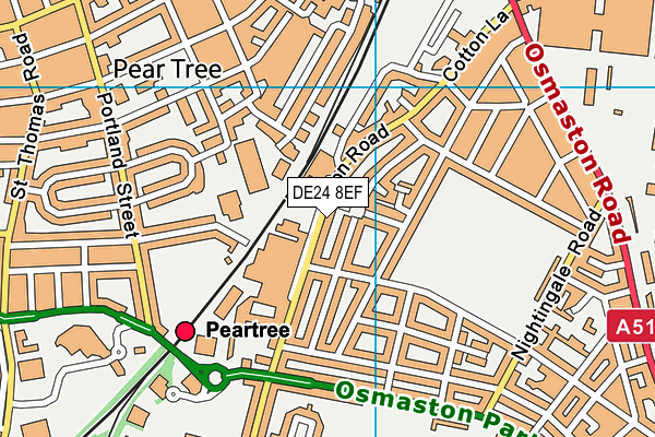 DE24 8EF map - OS VectorMap District (Ordnance Survey)