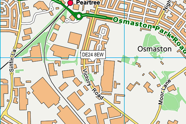 DE24 8EW map - OS VectorMap District (Ordnance Survey)
