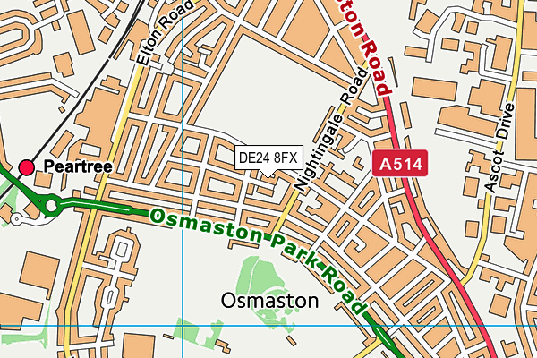 DE24 8FX map - OS VectorMap District (Ordnance Survey)