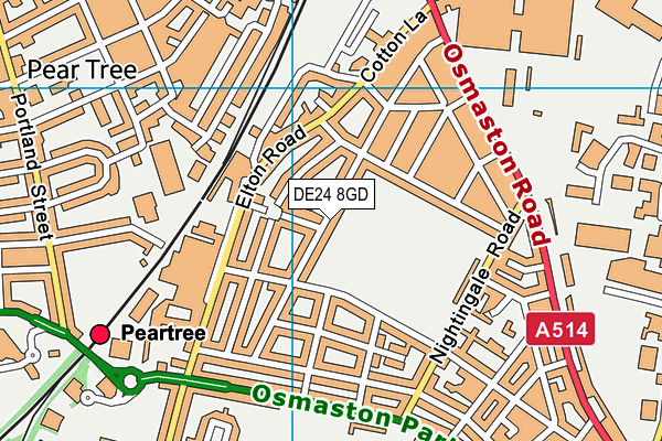 DE24 8GD map - OS VectorMap District (Ordnance Survey)