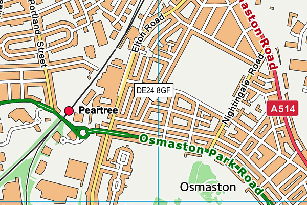 DE24 8GF map - OS VectorMap District (Ordnance Survey)