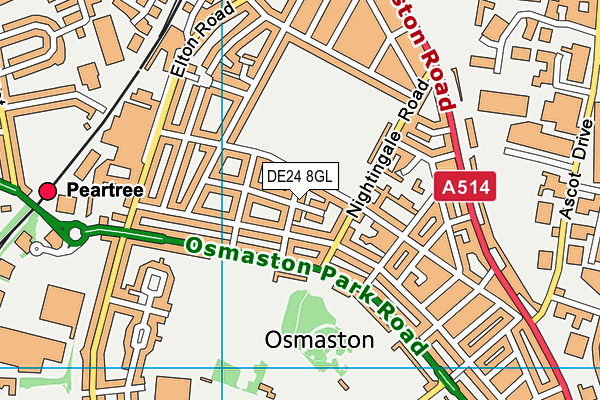 DE24 8GL map - OS VectorMap District (Ordnance Survey)