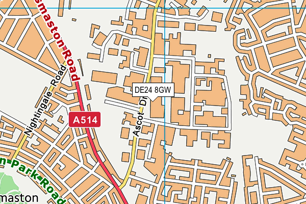 DE24 8GW map - OS VectorMap District (Ordnance Survey)