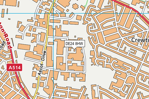DE24 8HW map - OS VectorMap District (Ordnance Survey)