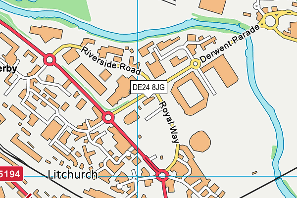 DE24 8JG map - OS VectorMap District (Ordnance Survey)