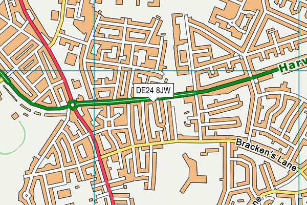 DE24 8JW map - OS VectorMap District (Ordnance Survey)