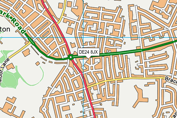 DE24 8JX map - OS VectorMap District (Ordnance Survey)