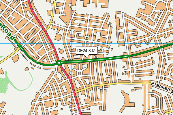 DE24 8JZ map - OS VectorMap District (Ordnance Survey)