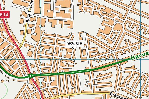 DE24 8LR map - OS VectorMap District (Ordnance Survey)