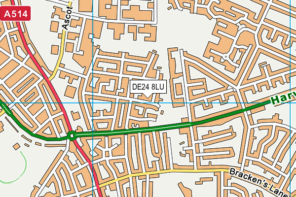 DE24 8LU map - OS VectorMap District (Ordnance Survey)