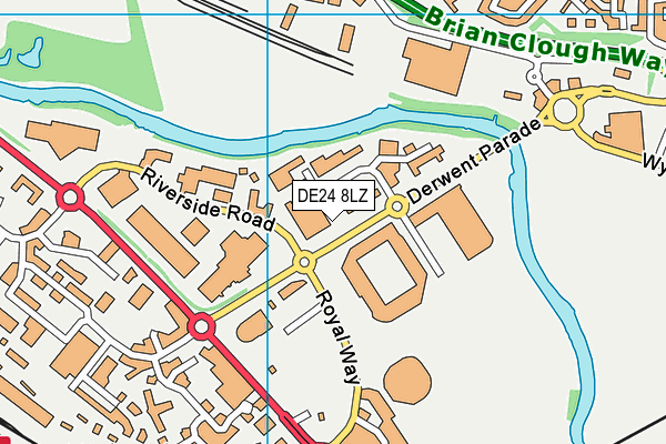 DE24 8LZ map - OS VectorMap District (Ordnance Survey)