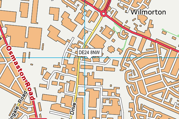 DE24 8NW map - OS VectorMap District (Ordnance Survey)