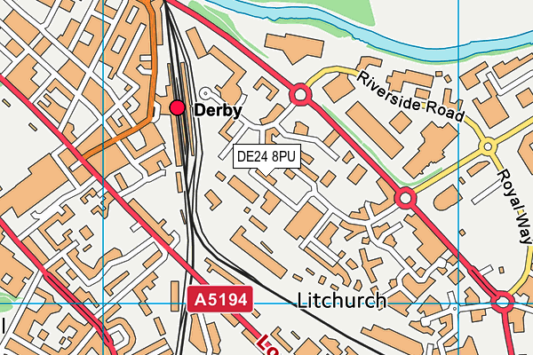 UTC Derby Pride Park map (DE24 8PU) - OS VectorMap District (Ordnance Survey)