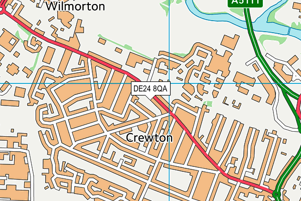 DE24 8QA map - OS VectorMap District (Ordnance Survey)