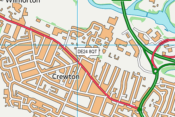 DE24 8QT map - OS VectorMap District (Ordnance Survey)