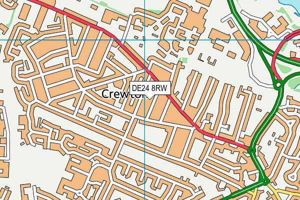 DE24 8RW map - OS VectorMap District (Ordnance Survey)