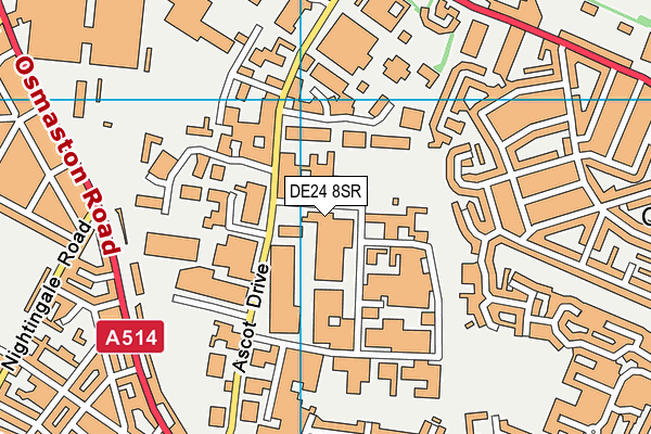 DE24 8SR map - OS VectorMap District (Ordnance Survey)