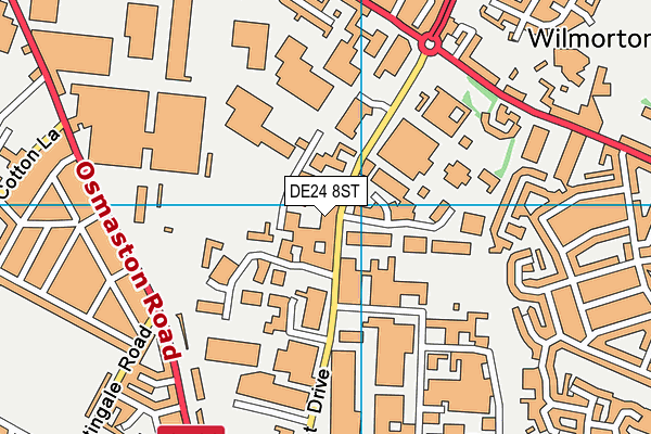 DE24 8ST map - OS VectorMap District (Ordnance Survey)