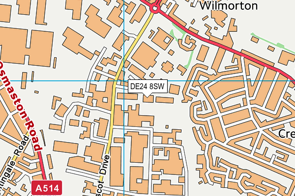 DE24 8SW map - OS VectorMap District (Ordnance Survey)
