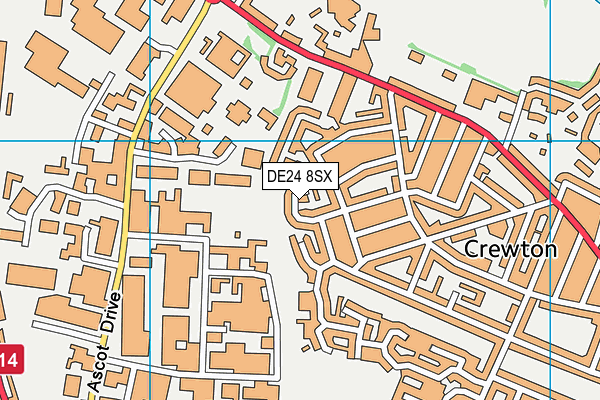 DE24 8SX map - OS VectorMap District (Ordnance Survey)