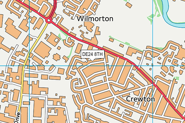 DE24 8TH map - OS VectorMap District (Ordnance Survey)