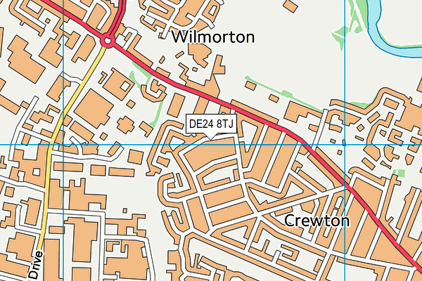 DE24 8TJ map - OS VectorMap District (Ordnance Survey)