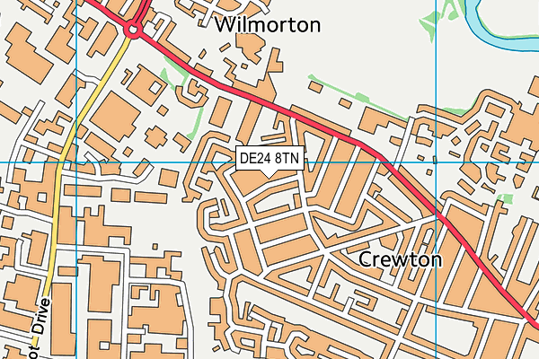 DE24 8TN map - OS VectorMap District (Ordnance Survey)