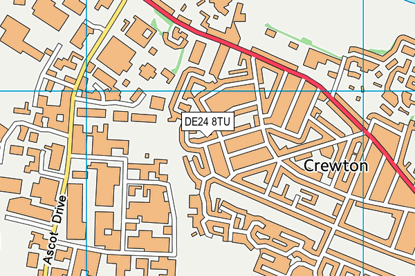 DE24 8TU map - OS VectorMap District (Ordnance Survey)