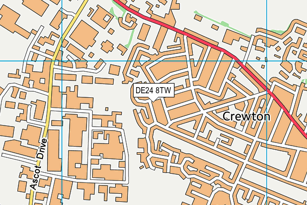 DE24 8TW map - OS VectorMap District (Ordnance Survey)