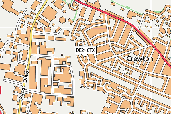 DE24 8TX map - OS VectorMap District (Ordnance Survey)