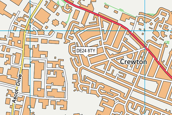 DE24 8TY map - OS VectorMap District (Ordnance Survey)