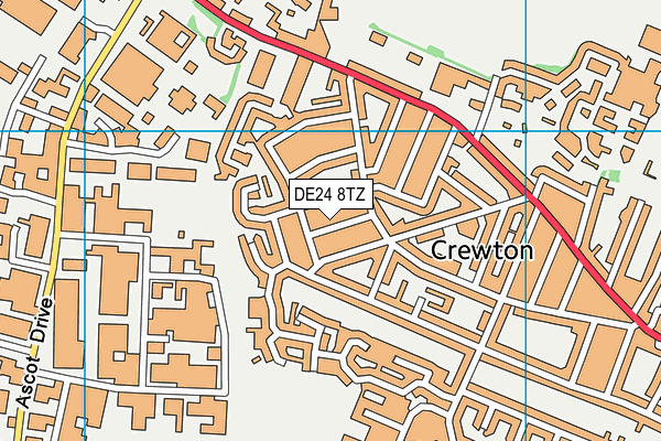 DE24 8TZ map - OS VectorMap District (Ordnance Survey)