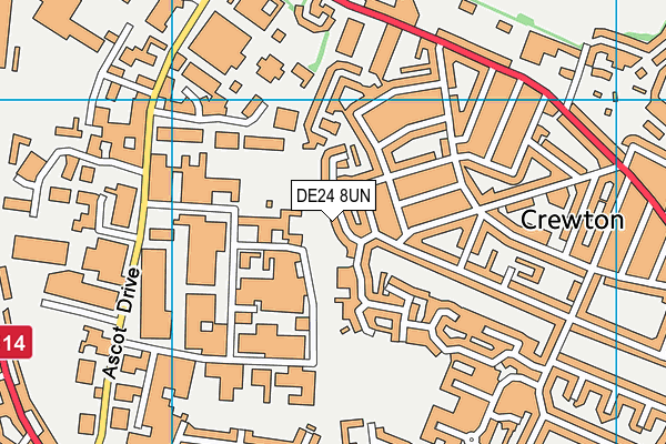 DE24 8UN map - OS VectorMap District (Ordnance Survey)