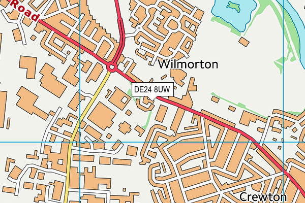DE24 8UW map - OS VectorMap District (Ordnance Survey)