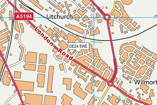 DE24 8WE map - OS VectorMap District (Ordnance Survey)