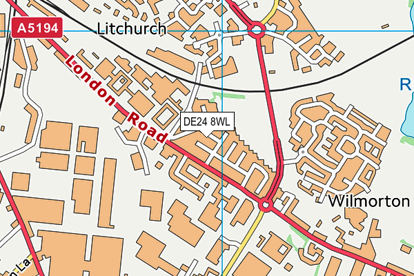 DE24 8WL map - OS VectorMap District (Ordnance Survey)