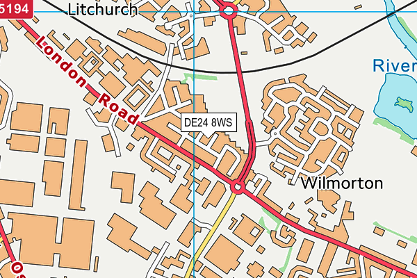 DE24 8WS map - OS VectorMap District (Ordnance Survey)