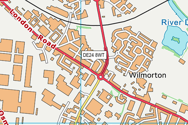 DE24 8WT map - OS VectorMap District (Ordnance Survey)