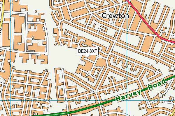 DE24 8XF map - OS VectorMap District (Ordnance Survey)