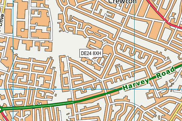 DE24 8XH map - OS VectorMap District (Ordnance Survey)