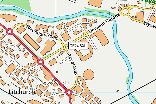 Derby County Fc (Pride Park) map (DE24 8XL) - OS VectorMap District (Ordnance Survey)