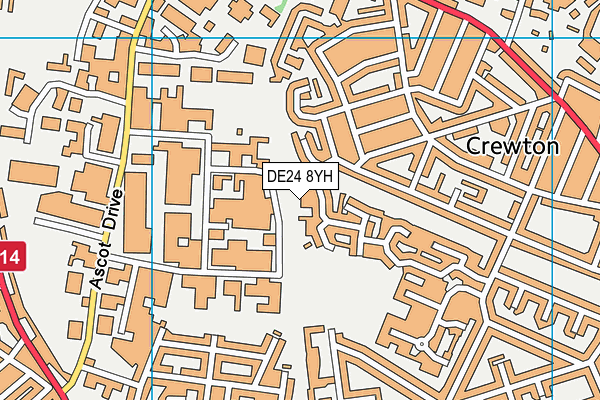 DE24 8YH map - OS VectorMap District (Ordnance Survey)
