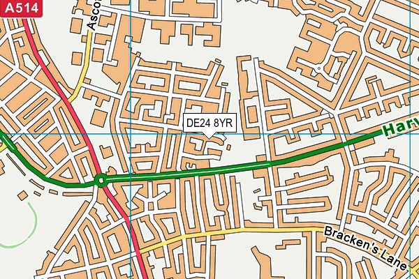 DE24 8YR map - OS VectorMap District (Ordnance Survey)