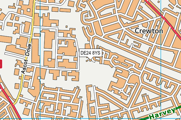 DE24 8YS map - OS VectorMap District (Ordnance Survey)