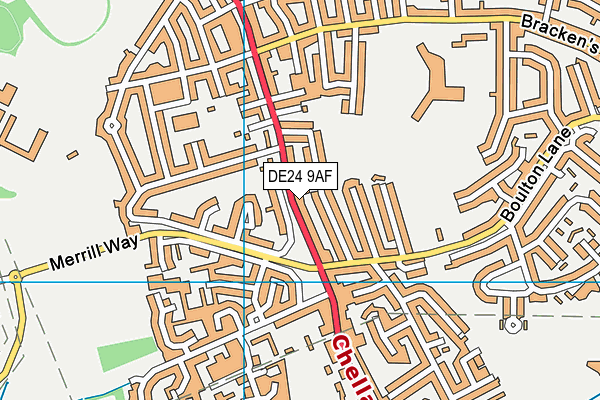 DE24 9AF map - OS VectorMap District (Ordnance Survey)