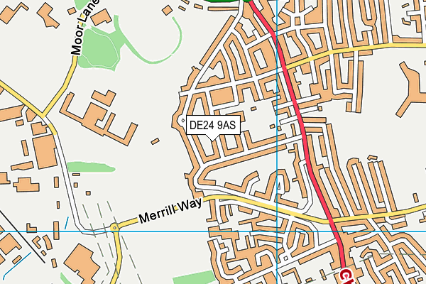 DE24 9AS map - OS VectorMap District (Ordnance Survey)