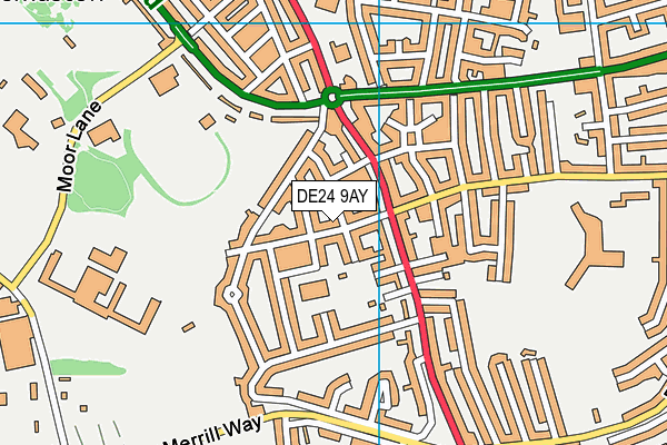 DE24 9AY map - OS VectorMap District (Ordnance Survey)