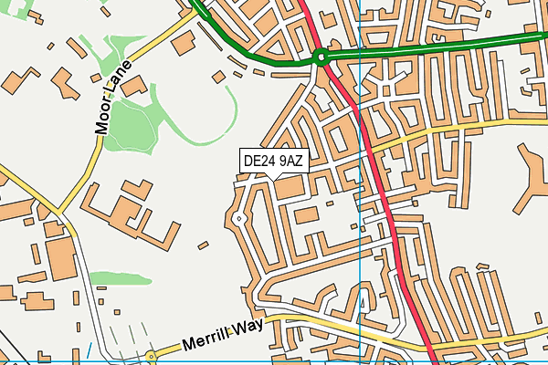 DE24 9AZ map - OS VectorMap District (Ordnance Survey)